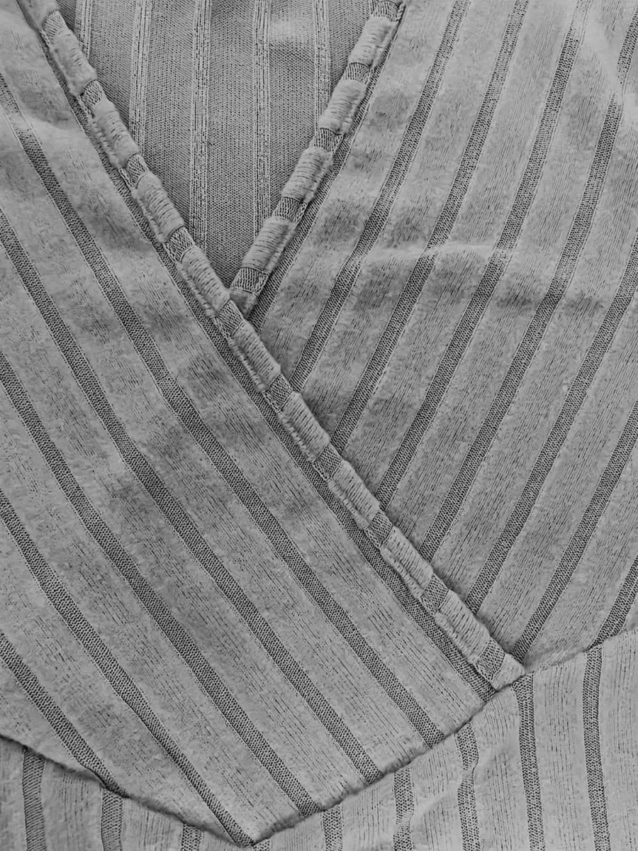 Ribbed Surplice Long Sleeve T-Shirt - Love Salve